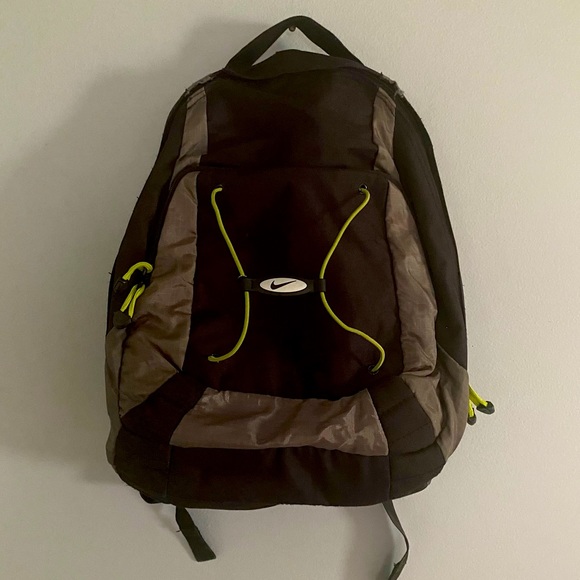 Nike black gray and green backpack
